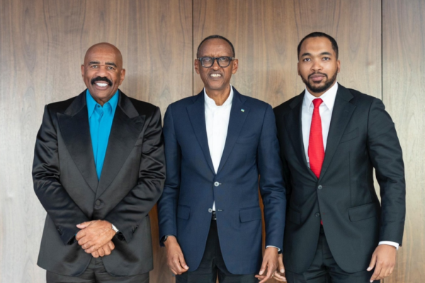 Kagame, Steve Harvey discuss investment, entertainment partnerships