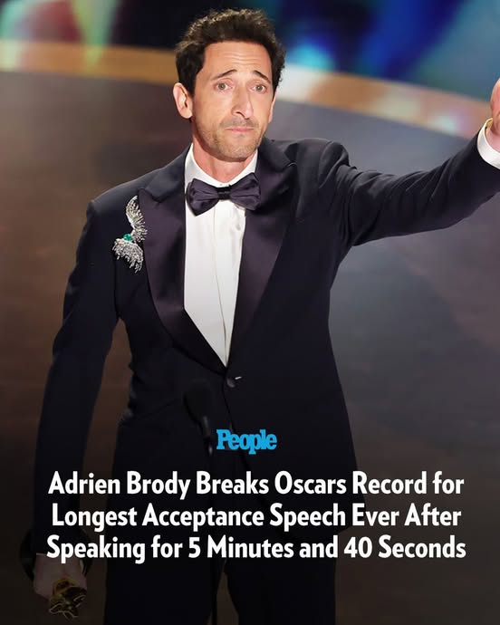 Adrien Brody Breaks Oscars Record for Longest Acceptance Speech Ever After Speaking for 5 Minutes and 40 Seconds –