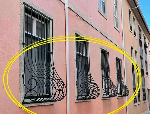 If you see window grills with a curve at the bottom here’s what it means