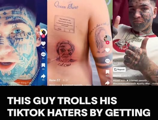 This Guy Trolls His TikTok Haters By Getting Tattoos of Them
