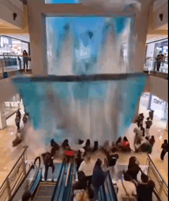 “Sudden Collapse of Mall Water Feature Surprises Visitors in the Philippines”